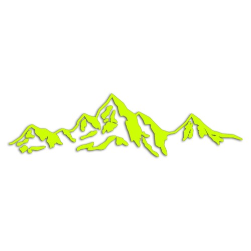 Naklejka GÓRY PASMO GÓRSKIE - Tatry Outdoor - Na Auto / Camper / Szybę - żółty neon