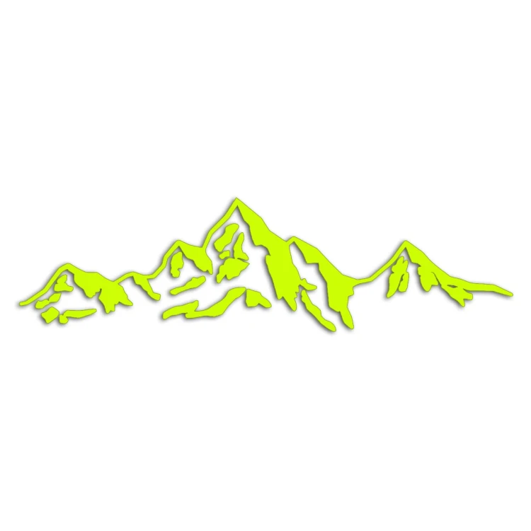 Naklejka GÓRY PASMO GÓRSKIE - Tatry Outdoor - Na Auto / Camper / Szybę - żółty neon