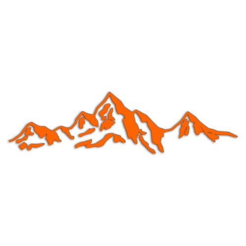 Naklejka GÓRY PASMO GÓRSKIE - Tatry Outdoor - Na Auto / Camper / Szybę - pomarańczowy neon