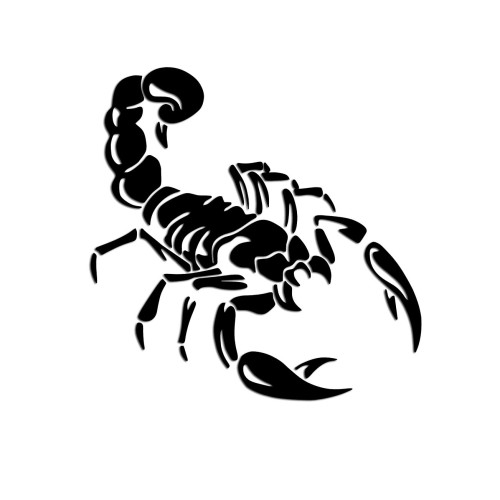 Naklejka SKORPION - Znak Zodiaku / Abarth / Tribal - Na Auto - czarna