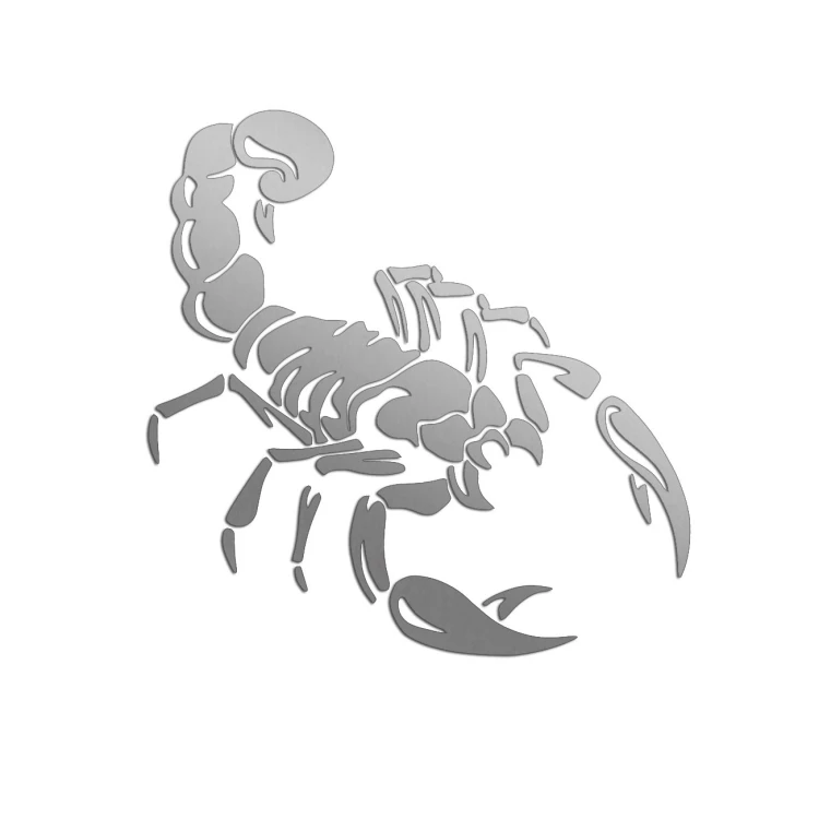 Naklejka SKORPION - Znak Zodiaku / Abarth / Tribal - Na Auto - srebrna