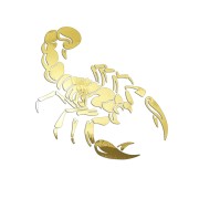 Naklejka SKORPION - Znak Zodiaku / Abarth / Tribal - Na Auto - złoty chrom