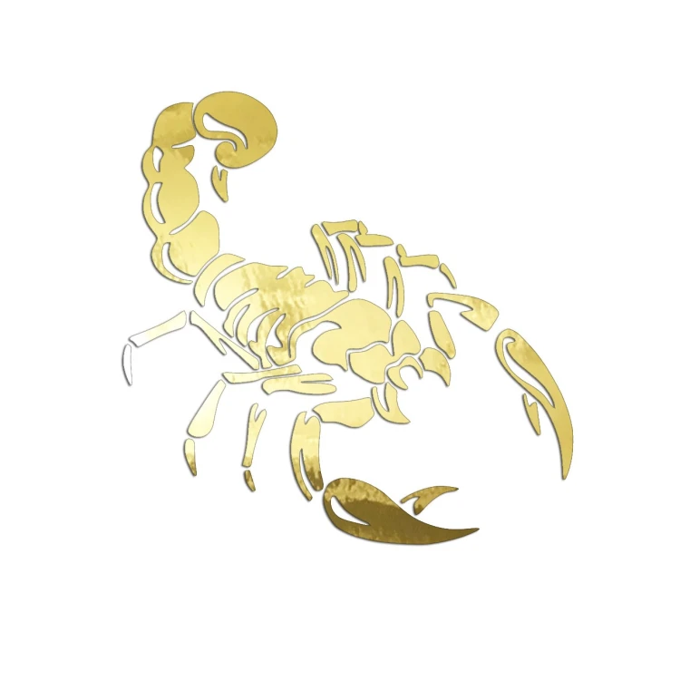 Naklejka SKORPION - Znak Zodiaku / Abarth / Tribal - Na Auto - złoty chrom