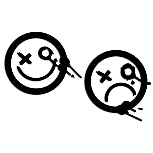Naklejki STREET ART GRAFFITI SMILE - Zestaw 2 Sztuk - Na Auto / Laptop / Deskę - czarne