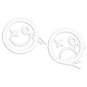 Naklejki STREET ART GRAFFITI SMILE - Zestaw 2 Sztuk - Na Auto / Laptop / Deskę - białe