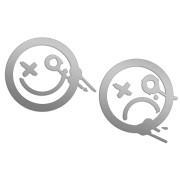 Naklejki STREET ART GRAFFITI SMILE - Zestaw 2 Sztuk - Na Auto / Laptop / Deskę - srebrne