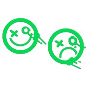Naklejki STREET ART GRAFFITI SMILE - Zestaw 2 Sztuk - Na Auto / Laptop / Deskę - zielony neon
