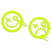Naklejki STREET ART GRAFFITI SMILE - Zestaw 2 Sztuk - Na Auto / Laptop / Deskę - żółty neon