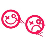 Naklejki STREET ART GRAFFITI SMILE - Zestaw 2 Sztuk - Na Auto / Laptop / Deskę - różowy neon