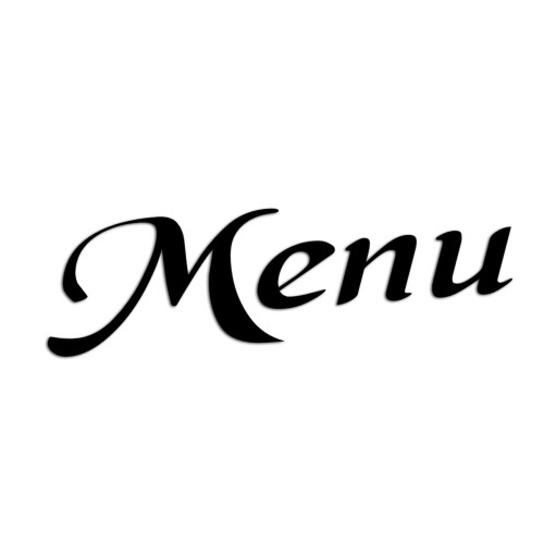 Naklejka MENU - Elegancki Napis Pisany - Na Witrynę / Szybę / Tablicę - czarna