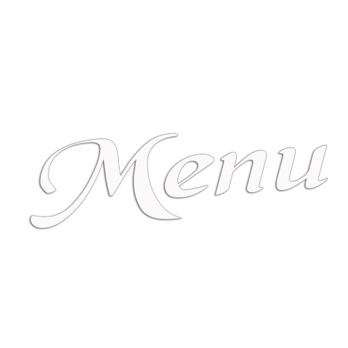 Naklejka MENU - Elegancki Napis Pisany - Na Witrynę / Szybę / Tablicę - biała
