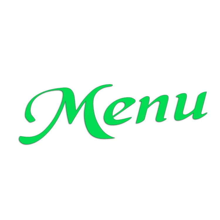 Naklejka MENU - Elegancki Napis Pisany - Na Witrynę / Szybę / Tablicę - zielona neon