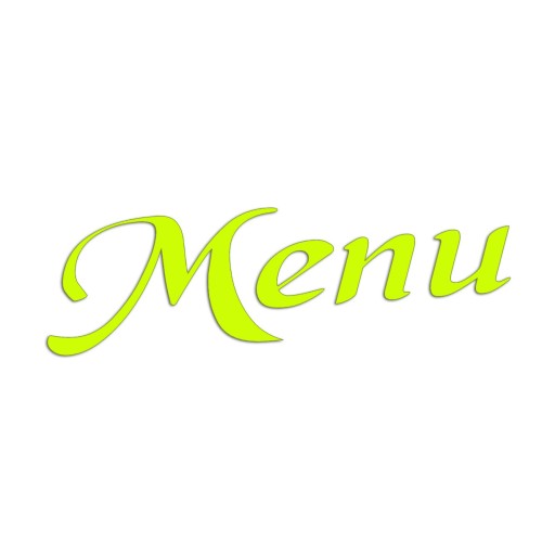 Naklejka MENU - Elegancki Napis Pisany - Na Witrynę / Szybę / Tablicę - żółta neon