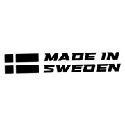 Naklejka MADE IN SWEDEN z Flagą - Dla Fanów Volvo / Saab - Na Auto - Czarna