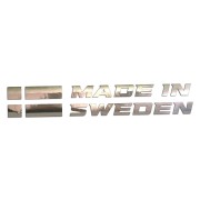 Naklejka MADE IN SWEDEN z Flagą - Dla Fanów Volvo / Saab - Na Auto - chrom