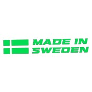 Naklejka MADE IN SWEDEN z Flagą - Dla Fanów Volvo / Saab - Na Auto - zielony neon