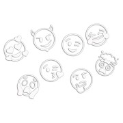 Naklejki EMOTKI EMOJI - Zestaw 8 Sztuk - Na Auto / Szybę / Laptop - białe