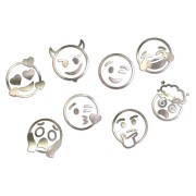 Naklejki EMOTKI EMOJI - Zestaw 8 Sztuk - Na Auto / Szybę / Laptop - chrom