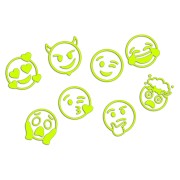 Naklejki EMOTKI EMOJI - Zestaw 8 Sztuk - Na Auto / Szybę / Laptop - żółty neon