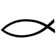 Naklejka RYBA JEZUS ICHTHYS - Symbol Chrześcijański - Na Auto / Klapę - czarna