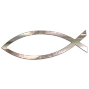 Naklejka RYBA JEZUS ICHTHYS - Symbol Chrześcijański - Na Auto / Klapę - chrom