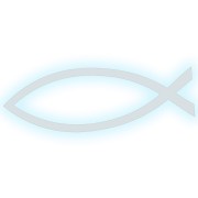 Naklejka RYBA JEZUS ICHTHYS - Symbol Chrześcijański - Na Auto / Klapę - odblaskowa