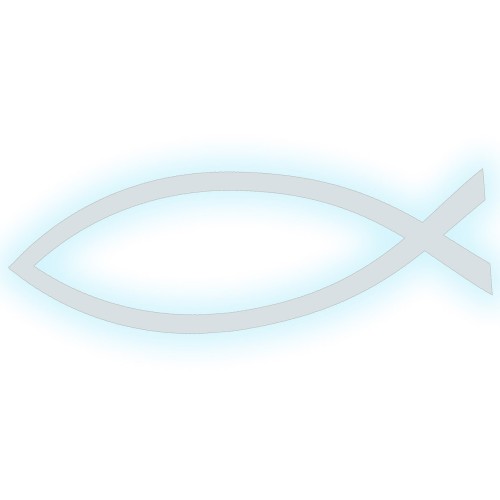 Naklejka RYBA JEZUS ICHTHYS - Symbol Chrześcijański - Na Auto / Klapę - odblaskowa