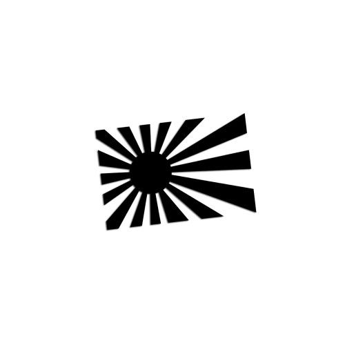Naklejka JAPONIA RISING SUN - Wschodzące Słońce JDM - Na Auto / Szybę - Czarna