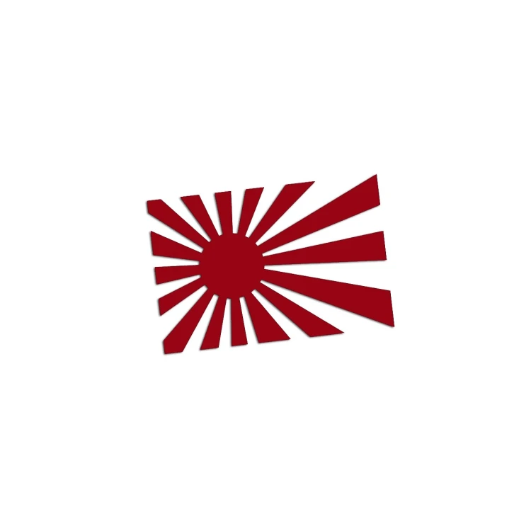 Naklejka JAPONIA RISING SUN - Wschodzące Słońce JDM - Na Auto / Szybę - bordowa