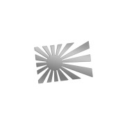 Naklejka JAPONIA RISING SUN - Wschodzące Słońce JDM - Na Auto / Szybę - srebrna