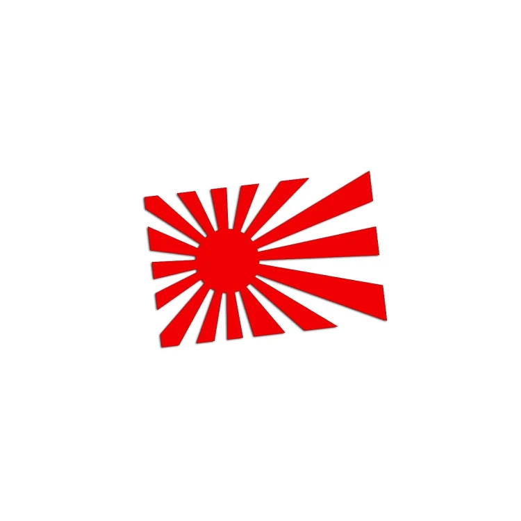 Naklejka JAPONIA RISING SUN - Wschodzące Słońce JDM - Na Auto / Szybę - czerwony neon