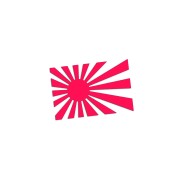 Naklejka JAPONIA RISING SUN - Wschodzące Słońce JDM - Na Auto / Szybę - różowy neon