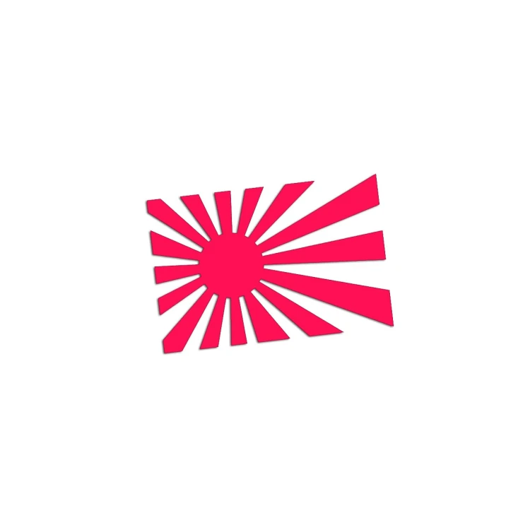 Naklejka JAPONIA RISING SUN - Wschodzące Słońce JDM - Na Auto / Szybę - różowy neon