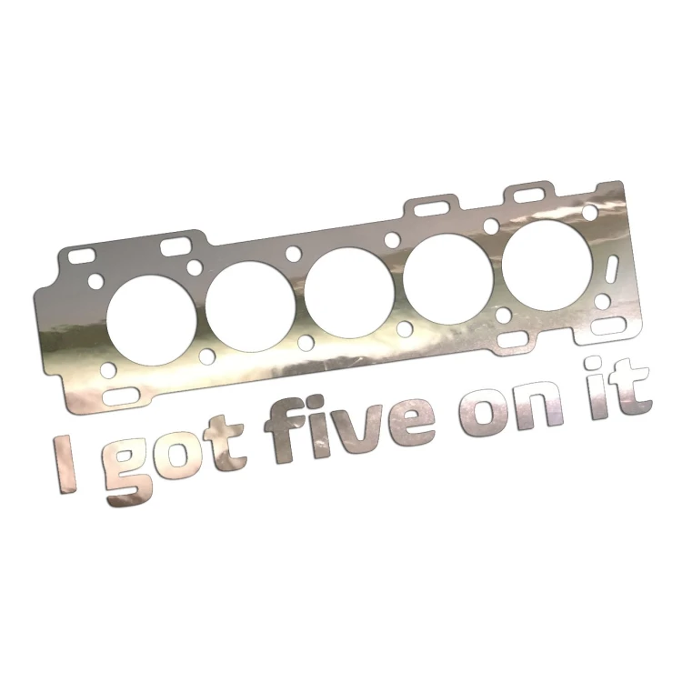 Naklejka I GOT FIVE ON IT Uszczelka R5 - Dla Fanów 5 Cylindrów Volvo / Audi - chrom