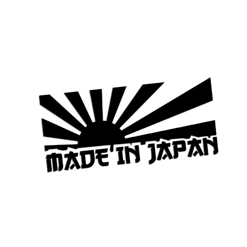 Naklejka na auto Made in Japan Rising Sun - pasuje do Toyota Honda Nissan Mazda - czarna