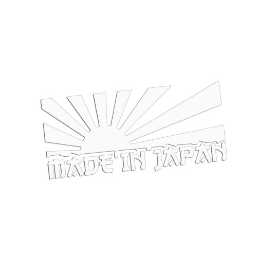 Naklejka na auto Made in Japan Rising Sun - pasuje do Toyota Honda Nissan Mazda - biała