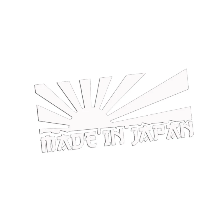 Naklejka na auto Made in Japan Rising Sun - pasuje do Toyota Honda Nissan Mazda - biała