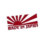 Naklejka na auto Made in Japan Rising Sun - pasuje do Toyota Honda Nissan Mazda - bordowa