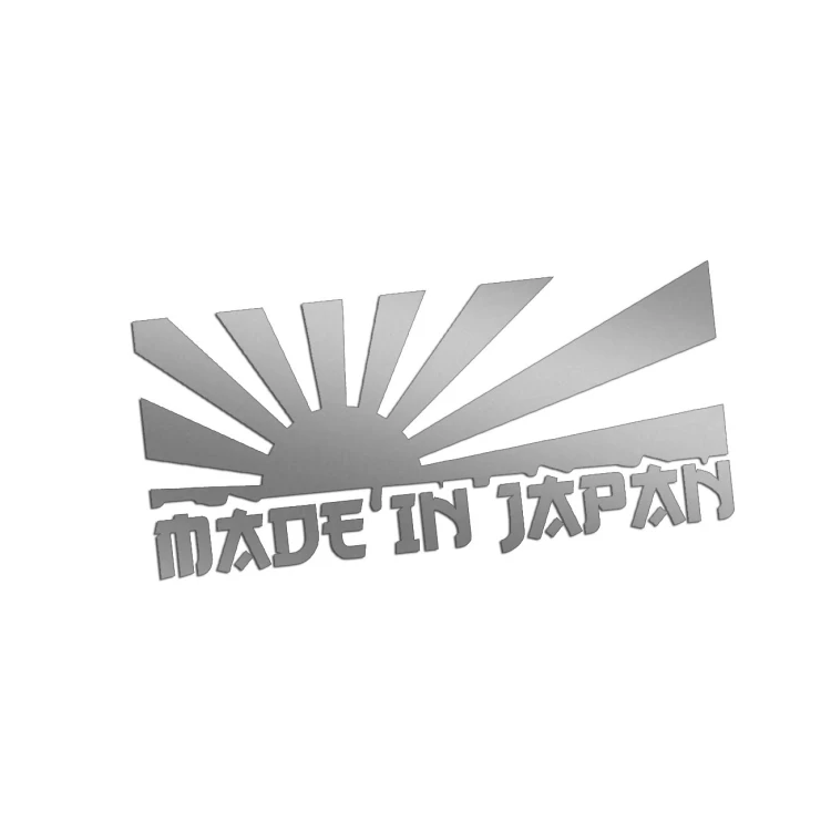 Naklejka na auto Made in Japan Rising Sun - pasuje do Toyota Honda Nissan Mazda - srebrna