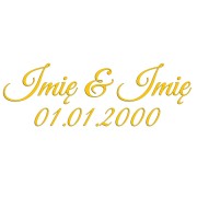 Naklejka ŚLUBNA Imiona i Data - Personalizowana - Na Tablicę / Lustro / Auto - żółta