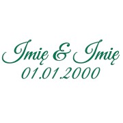 Naklejka ŚLUBNA Imiona i Data - Personalizowana - Na Tablicę / Lustro / Auto - zielona