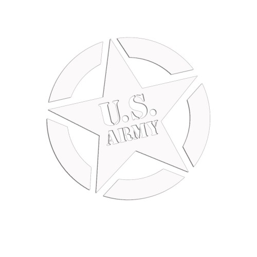 Naklejka U.S. ARMY Gwiazda w Okręgu - Militarna Offroad / Jeep - biała