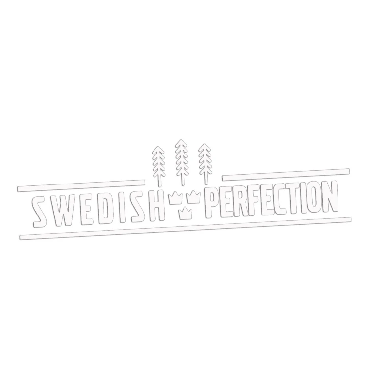 Naklejka na auto Swedish Perfection - pasuje do Saab Scania Volvo - biała