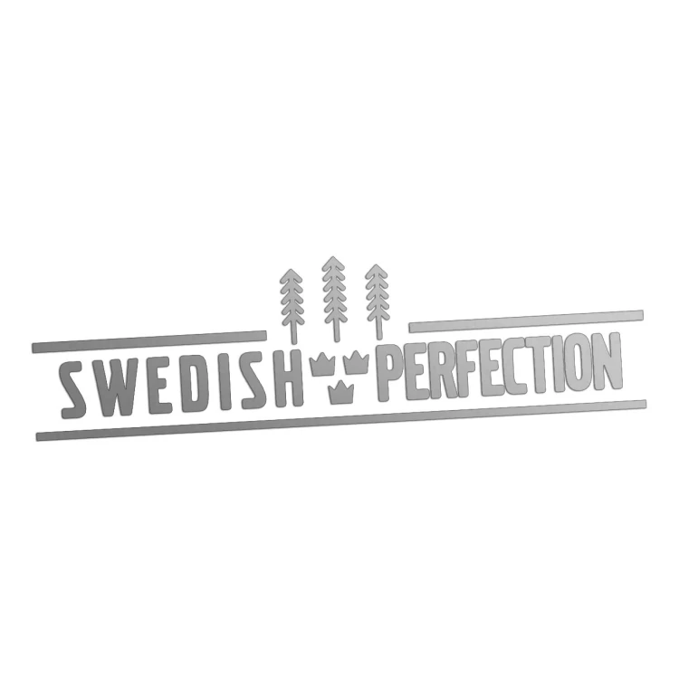 Naklejka na auto Swedish Perfection - pasuje do Saab Scania Volvo - srebrna