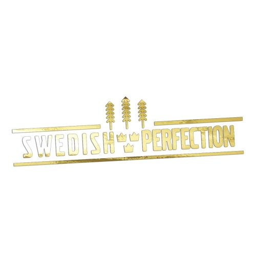 Naklejka na auto Swedish Perfection - pasuje do Saab Scania Volvo - złoty chrom