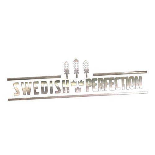 Naklejka na auto Swedish Perfection - pasuje do Saab Scania Volvo - chrom