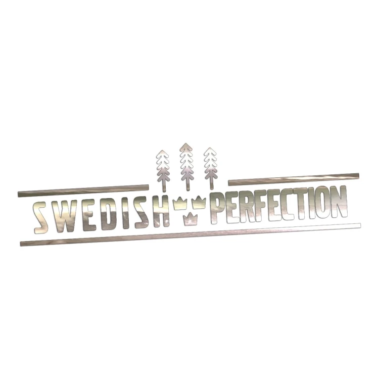 Naklejka na auto Swedish Perfection - pasuje do Saab Scania Volvo - chrom