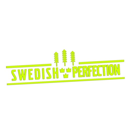 Naklejka na auto Swedish Perfection - pasuje do Saab Scania Volvo - żółty neon