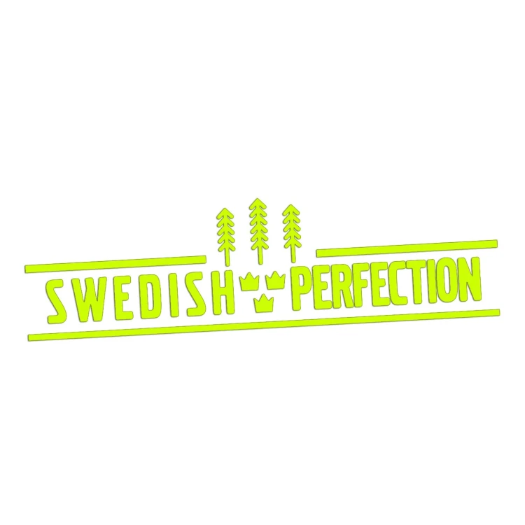 Naklejka na auto Swedish Perfection - pasuje do Saab Scania Volvo - żółty neon