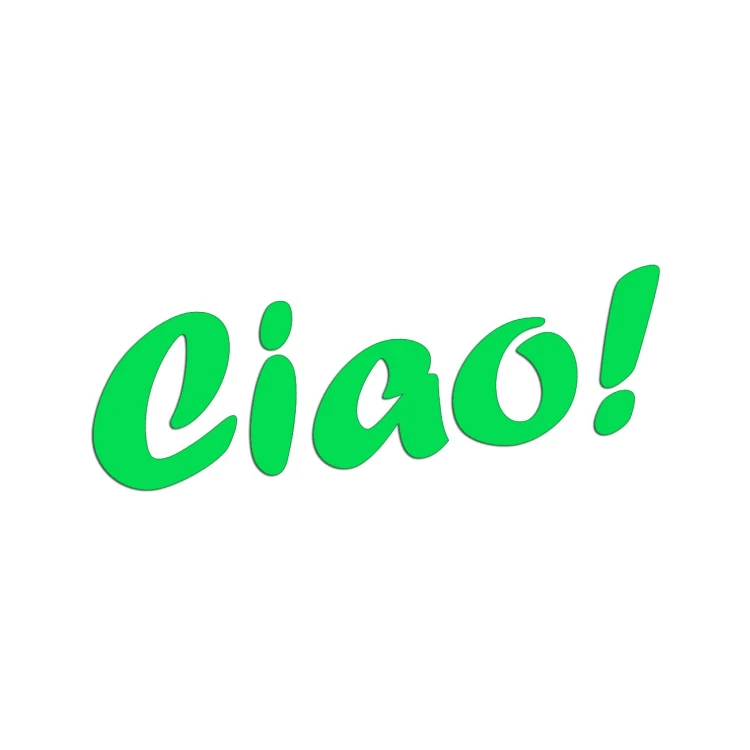 Naklejka CIAO! Włoski Napis - Dla Fanów Alfa Romeo / Fiat / Vespa - Na Auto / Szybę - zielony neon